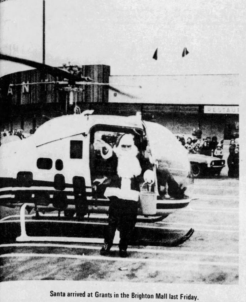 Brighton Mall - Dec 1 1971 Santa Comes In On Chopper